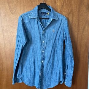 Polo Ralph Lauren classic fit denim button down shirt size 6